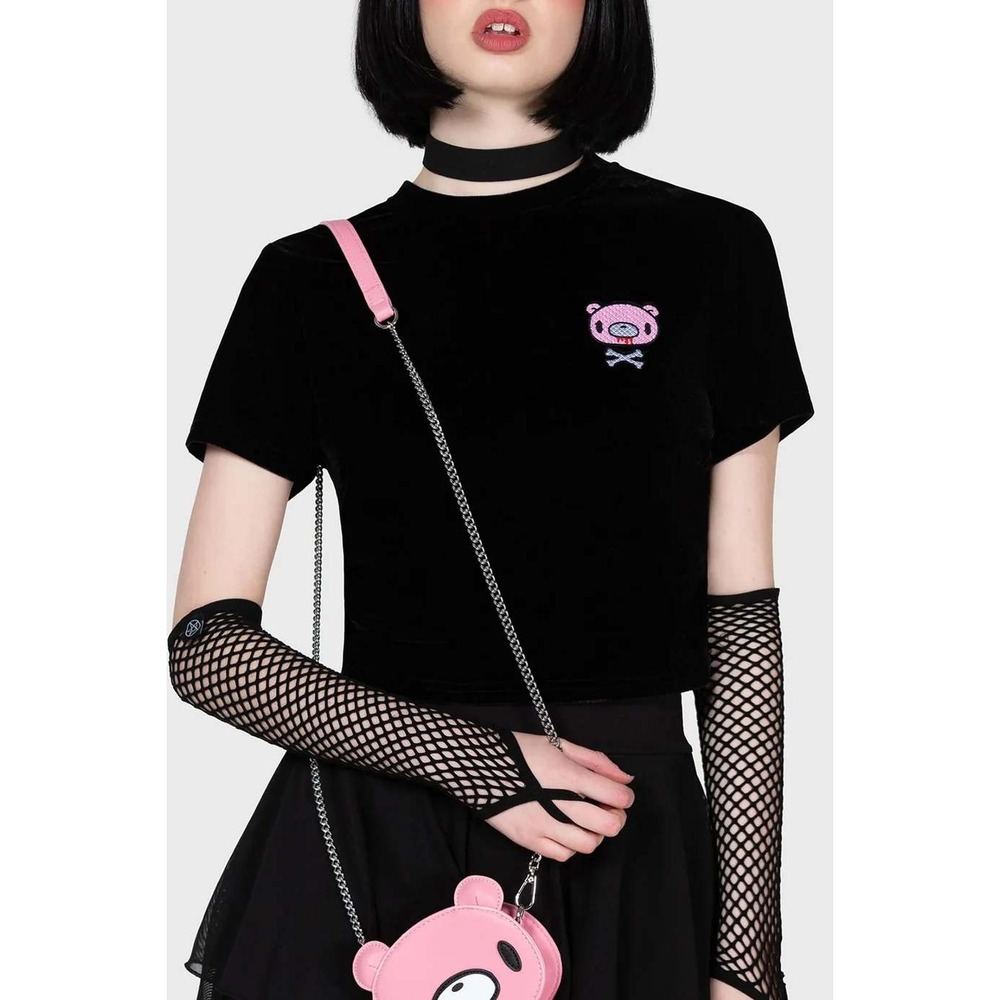 Killstar gloomy bones crop top black alternative goth gloomy bear